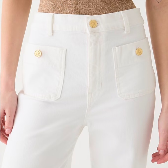 NWT! J.Crew women’s Sailor slim wide-leg jean in white. Size 32 - Picture 2 of 6